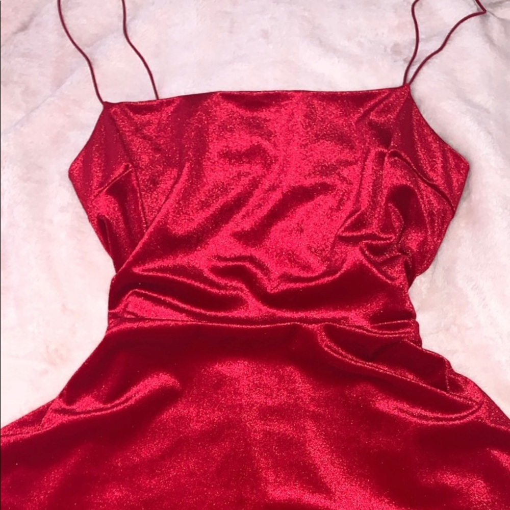 urban outfitters red velvet dress